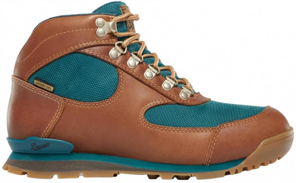 NEW DANNER women's jag ii waterproof hiking boot in brown/deep teal